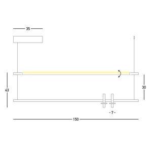 Lustra cu Iluminat LED Sus si Jos, MARBLE BLACK 166666 universul-luminii.ro