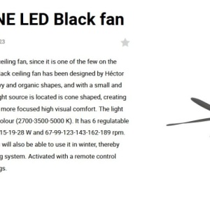 Lustra cu Ventilator si telecomanda AMELIA L CONE LED negru 216996 universul-luminii.ro