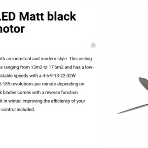 Lustra cu Ventilator si telecomanda ETERFAN M LED negru 124086 universul-luminii.ro