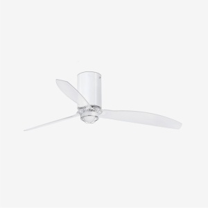 Lustra cu Ventilator si telecomanda MINI TUBE M LED alb/transparent 124496 universul-luminii.ro