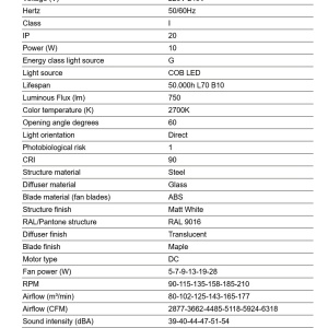 Lustra cu Ventilator si telecomanda PUNT TEK M alb/artar 2700K - Img 3