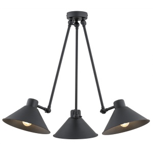 Lustra de tavan reglabila design retro ALTEA 3 negru