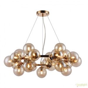 Lustra deosebita cu 25 de surse de lumina Dallas, auriu/ chihlimbar MYMOD548PL-25G