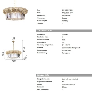 Lustra deosebita design elegant NABUCCO SP18 - Img 3