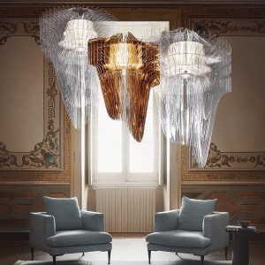 Lustra design Art Deco realizata manual Aria Small Gold 123936 universul-luminii.ro