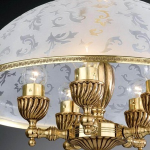 Lustra design clasic din alama si sticla 6202 102026 universul-luminii.ro