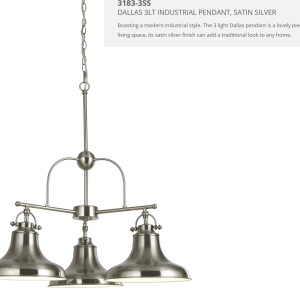 Lustra design industrial Dallas 3L argintiu satin 3183-3SS SRT 577336 universul-luminii.ro