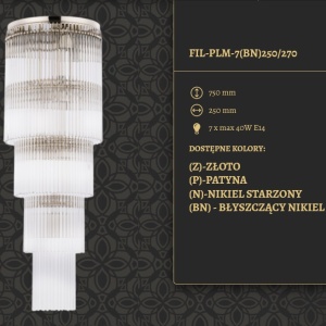 Lustra design LUX diametru 25cm din alama decorata cu sticla Filago 87986 universul-luminii.ro