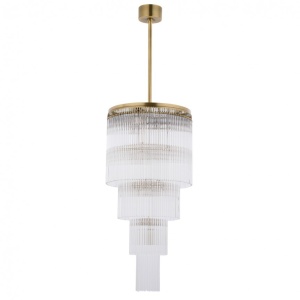 Lustra design LUX diametru 35cm din alama decorata cu sticla Filago