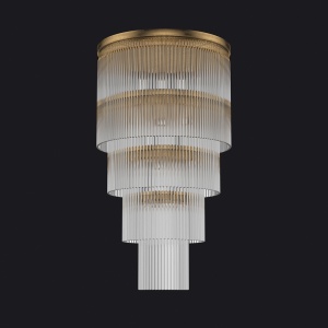 Lustra design LUX diametru 45cm din alama decorata cu sticla Filago 88006 universul-luminii.ro