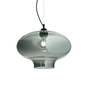 Lustra diametru 40cm, din sticla suflata manual, BISTRO SP1 ROUND fumurie 120904