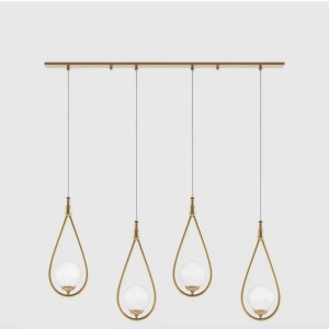 Lustra din alama cu 4 pendule in forma de lacrima Iside - Img 4