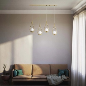 Lustra din alama cu 4 pendule in forma de lacrima Iside - Img 14
