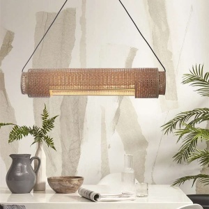 Lustra eco din bambus Bhutan cilinder 85cm, nat 55386 universul-luminii.ro