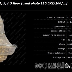 Lustra Imperial cristal Bohemia L15 572/165/1-A, 3; F 3 floor 175796 universul-luminii.ro