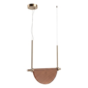 Lustra LED 9W metal alama periata, sticla maro VERSA