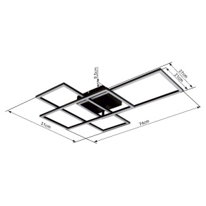 Lustra LED aplicata cu telecomanda GABRIEL 240376 universul-luminii.ro