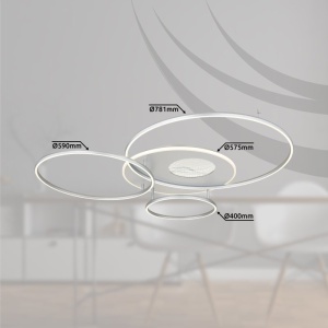 Lustra LED aplicata cu telecomanda INVERTINA argintiu - Img 10