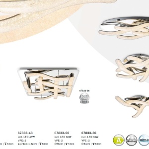 Lustra LED aplicata design modern Nabro 60W 67833-60 GL - Img 2