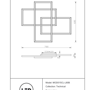 Lustra LED aplicata design modern Rida neagra MYMOD015CL-L80B 184406 universul-luminii.ro