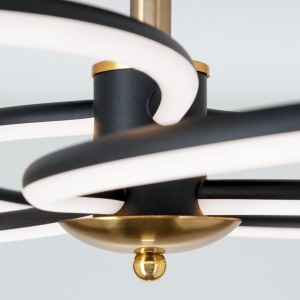 Lustra LED aplicata stil minimalist CHARLOTTE negru/auriu - Img 5