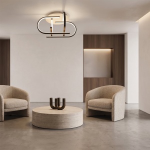 Lustra LED aplicata tavan SILCO negru/ alb