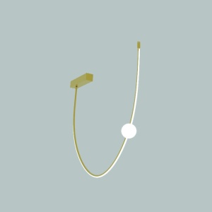 Lustra LED arcuita design modern Line auriu - Img 1