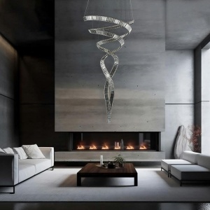 Lustra LED casa scarii design deosebit CHARMES 2B crom - Img 12