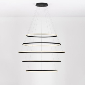 Lustra LED CCT, Design Circular, 120cm, Negru, Maelo NVL-9130643 170496 universul-luminii.ro