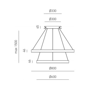Lustra LED circulara cu 2 inele 80/60cm CRISEIDE, alb, negru sau auriu 227306 universul-luminii.ro