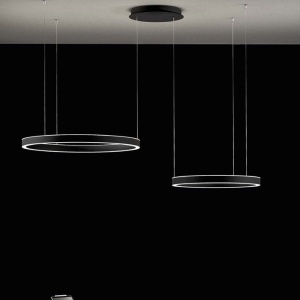 Lustra LED circulara cu 2 inele 80/60cm CRISEIDE, alb, negru sau auriu 227326 universul-luminii.ro