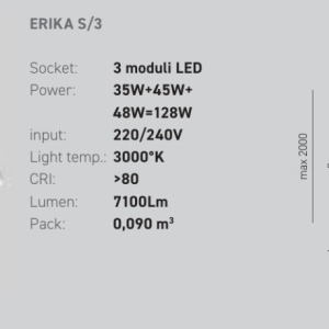 Lustra LED circulara cu 3 inele 100/80/60cm ERIKA 146666 universul-luminii.ro