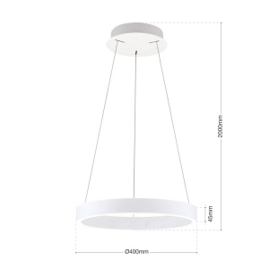 Lustra LED circulara iluminat sus si jos KOLK alb 40cm - Img 8