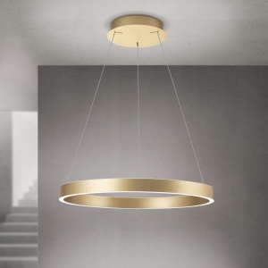 Lustra LED circulara iluminat sus si jos KOLK auriu periat 60cm - Img 4