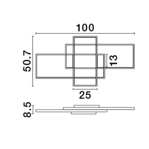 Lustra LED cu telecomanda design geometric CLEA alba 222436 universul-luminii.ro