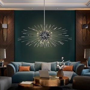 Lustra LED cu telecomanda design ultra-modern Evasion crom SV-381628D 185626 universul-luminii.ro