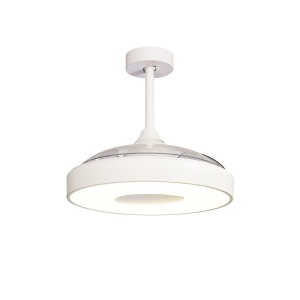 Lustra LED cu Ventilator si telecomanda COIN alb 139166 universul-luminii.ro