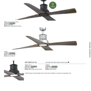 Lustra LED cu Ventilator si telecomanda design modern IP44 WINCHE negru/maro 54556 universul-luminii.ro