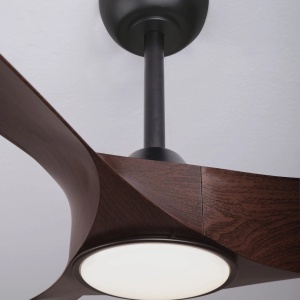Lustra LED cu Ventilator si telecomanda FARGO D-132cm negru/ nuc - Img 7