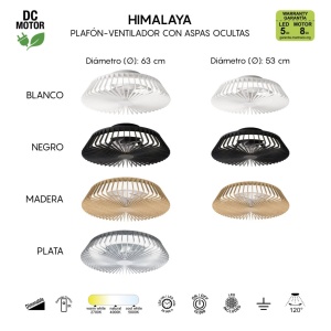 Lustra LED cu ventilator si telecomanda Himalaya Mini negru - Img 5