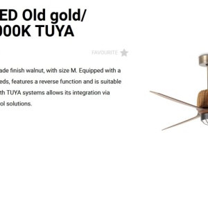 Lustra LED cu Ventilator smart sistem TUYA si telecomanda WEAVER M Old gold/walnut - Img 2