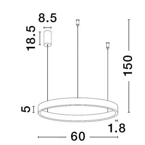 Lustra LED design circular cu iluminat sus si jos ELOWEN alb, diametru 60cm 213806 universul-luminii.ro
