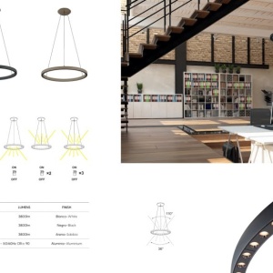 Lustra LED design circular, Diametru 62,8cm, RIUMAR alb, MA-8672 - Img 3