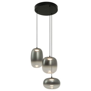 Lustra LED design decorativ VITRO negru/gri fumuriu - Img 3