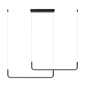 Lustra LED design liniar Eletra negru, L-120cm