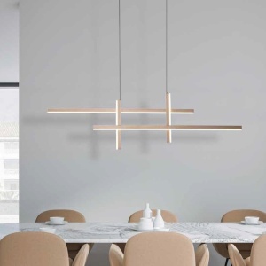 Lustra LED design liniar X-LIne auriu 211826 universul-luminii.ro