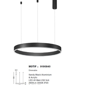 Lustra LED design modern circular MOTIF 40W NVL-9190840 - Img 3