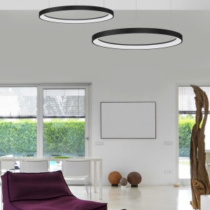 Lustra LED design modern circular PERTINO negru 60W NVL-9853686 75976 universul-luminii.ro