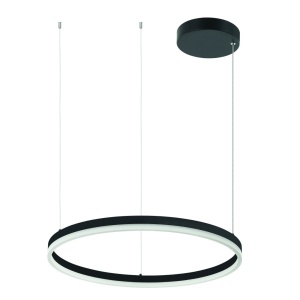Lustra LED design modern circular ROTUNDA 60cm, negru mat - Img 1