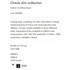 Lustra LED design modern geometric ORACLE SLIM PL D050 ROUND 3000K ON-OFF BK - Img 4